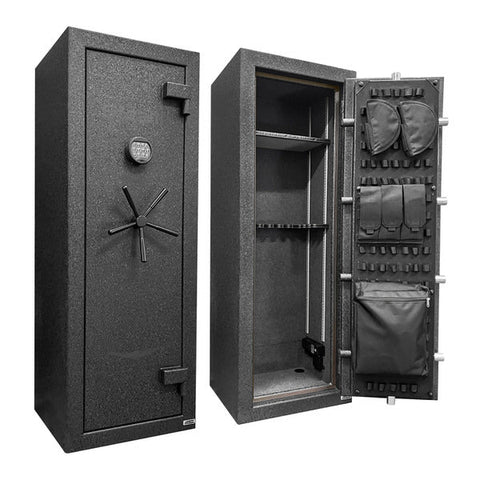 Stealth UL14 RSC Fireproof Gun Safe - Side by side image of close and opened safe
